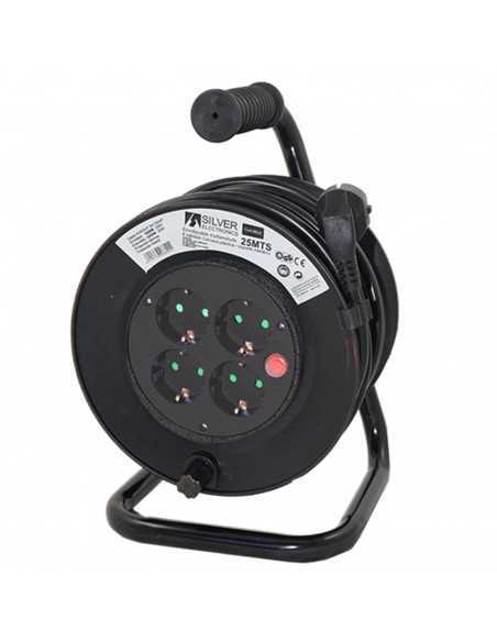 Regleta alargadera enrollacables 4 tomas - 50m - 16a - 250v - 3x1.5mm - color negro