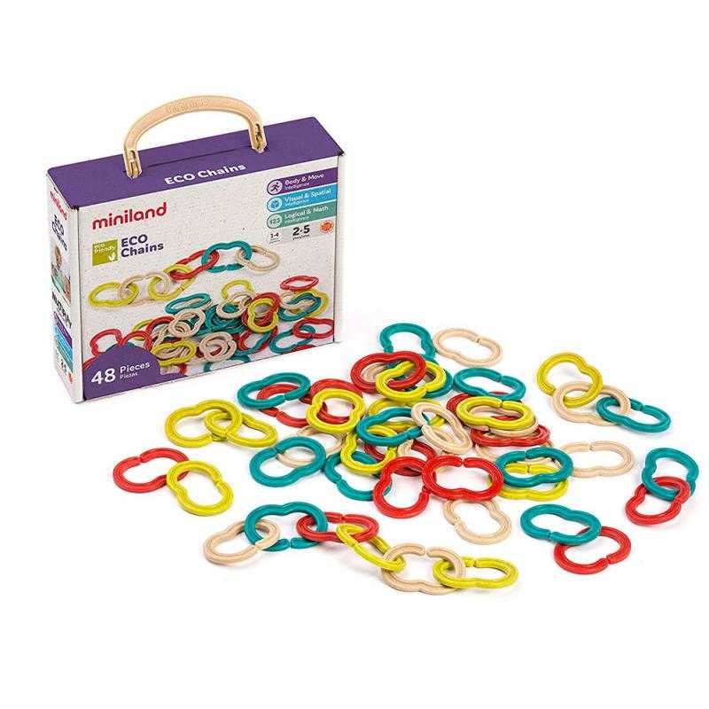 Juego miniland set de eslabones 48 piezas material eco friendly 240x190x80 mm - Imagen 1