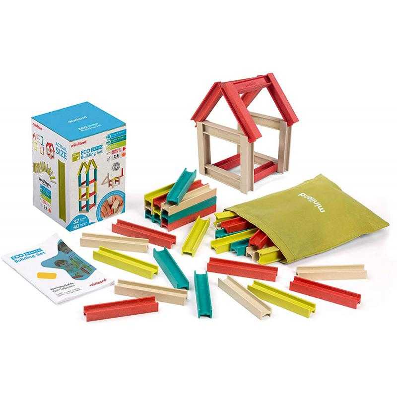 Juego miniland de construccion compuesto de 32 vigas material eco 150x210x150 mm - Imagen 1