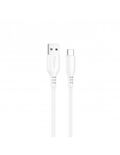 Cable qcharx tokyo usb a tipo c 3a - 1 m - silicona blanco tacto suave