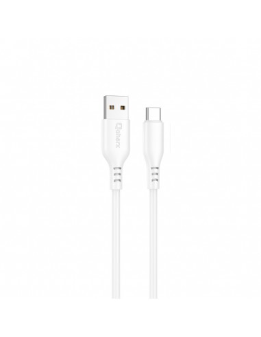 Cable qcharx tokyo usb a tipo c 3a - 1 m - silicona blanco tacto suave