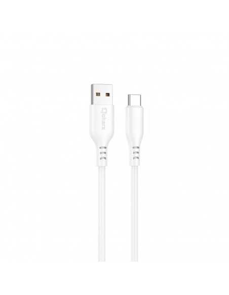 Cable qcharx tokyo usb a tipo c 3a - 1 m - silicona blanco tacto suave