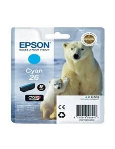Cartucho tinta epson t261240 cyan 26 xp - 600 - 605 - 700 - 800 - oso polar