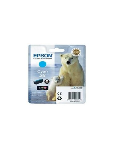 Cartucho tinta epson t261240 cyan 26 xp - 600 - 605 - 700 - 800 - oso polar