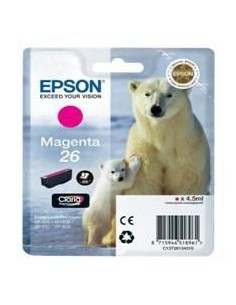 Cartucho tinta epson t261340 magenta photo 26 xp - 600 - 605 - 700 - 800 - oso polar