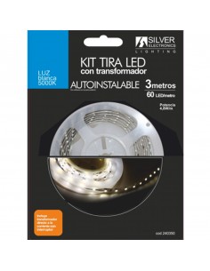 Kit tira led silver electronics 300 lm - m - 3m - 12v - 4.8w - m - 5000k - luz blanca