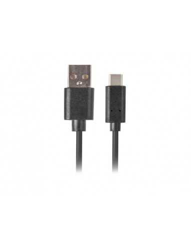 Cable usb lanberg 2.0 macho - usb tipo c macho quick charge 3.0 0.5m negro