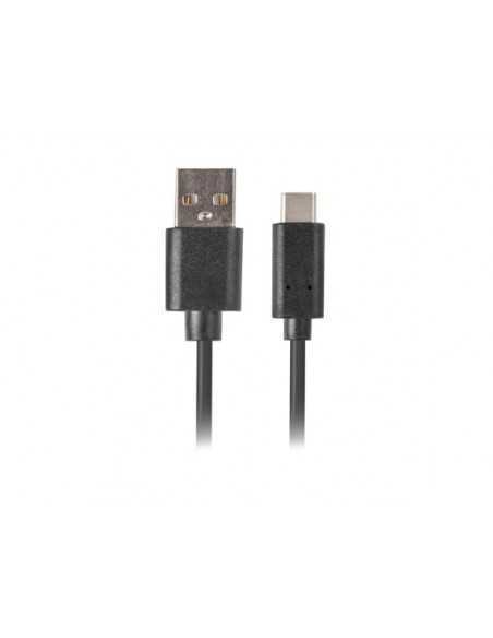 Cable usb lanberg 2.0 macho - usb tipo c macho quick charge 3.0 0.5m negro