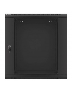 Armario lanberg mural rack 19 pulgadas 12u - 600x600 auto ensamblado negro puerta de cristal