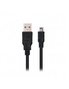 Cable usb(a) 2.0 a mini usb(b) nanocable 1.8m - macho - macho - negro