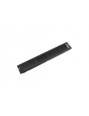 Panel cepillo para entrada cable rack 19 pulgadas suelo negro