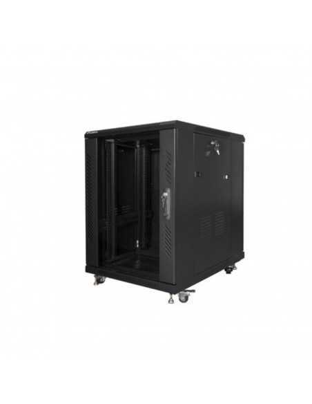 Armario lanberg rack 19 pulgadas 15u 600x800 flat pack black negro