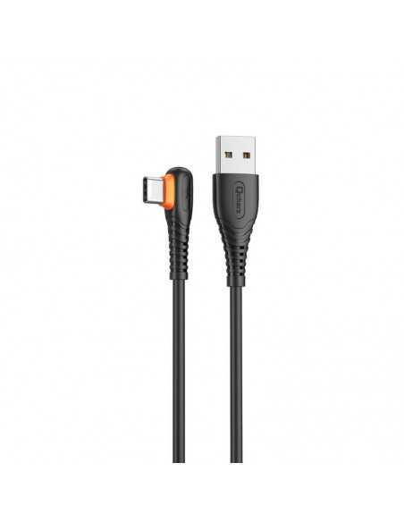 Cable qcharx london usb a tipo c 3a - 1 m - pvc negro acodado
