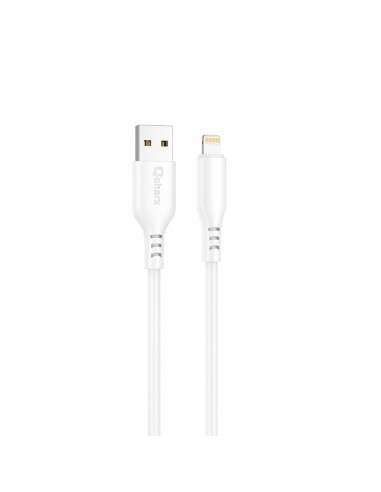 Cable qcharx tokyo usb a lightning 3a - 1 m - silicona blanco tacto suave