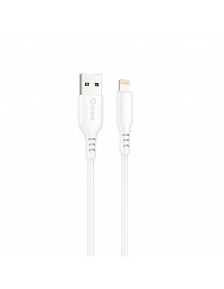 Cable qcharx tokyo usb a lightning 3a - 1 m - silicona blanco tacto suave