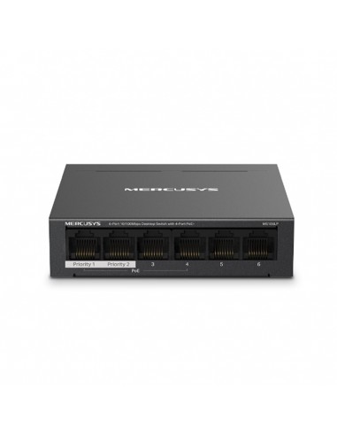 Switch mercusys ms106lp 6 puertos - 10 - 100mbps - rj45 4p poe
