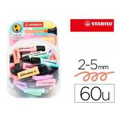 Rotulador stabilo boss fluorescente 70 pastel expositor bombonera de 60 unidades colores surtidos - Imagen 1