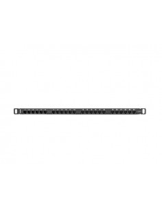 Patch panel lanberg cat.6 utp 24 puertos 0.5u rack 19 negro