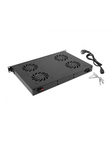Panel ventilacion lanberg lcd 4 ventiladores termostato 230v 1u rack 19 negro