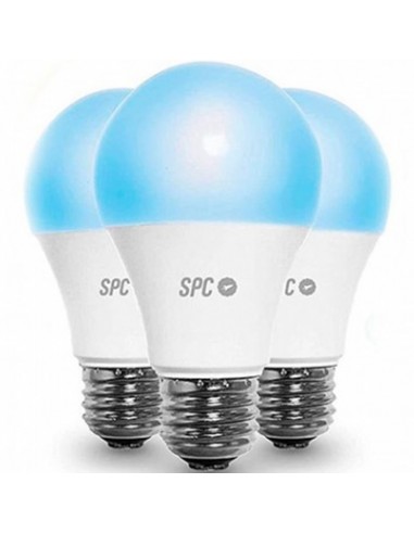 Bombilla inteligente spc aura 1050 10w pack 3 uds 2700 - 6500k - 16 mill.colores - Ã¸70 - spc iot - comando voz