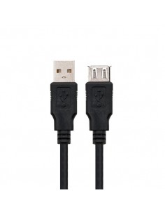 Cable alargador usb nanocable tipo a 2.0 a usb tipo a 2.0 1.8m negro macho - hembra