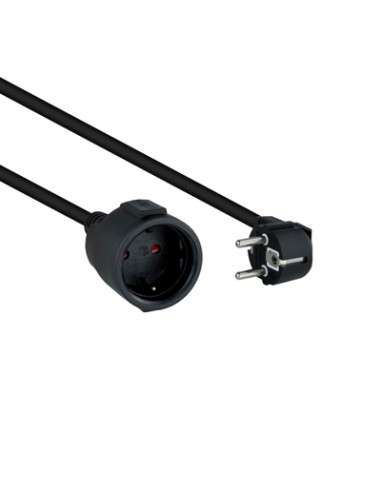 Cable de alimentacion schuko nanocable 3m - macho - hembra - negro