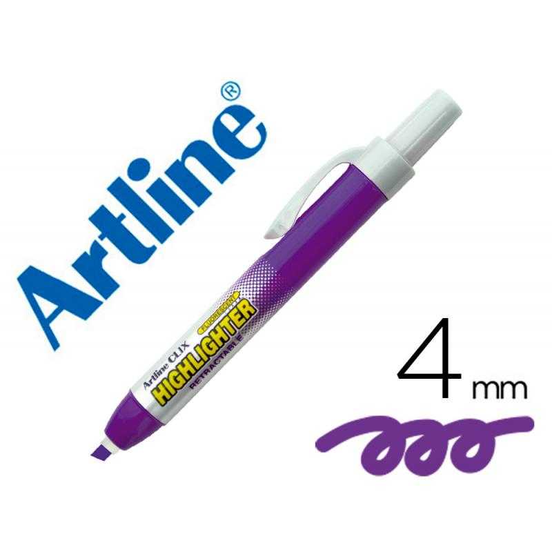Rotulador artline clix fluorescente ek-63 violeta punta biselada 4 mm - Imagen 1