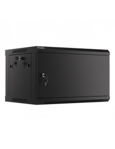 Armario lanberg mural rack 19 pulgadas 6u - 600x450 negro