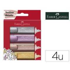 Rotulador faber fluorescente texliner 46 color metélico estuche 4 unidades colores surtidos - Imagen 1