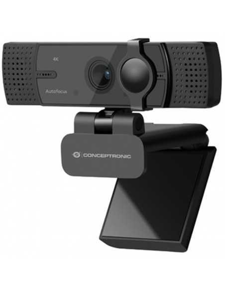 Webcam 4k conceptronic amdis07b 8.3mp - 4k ultra hd - usb - angulo vision 80Âº - enfoque automatico - doble microfono integrado