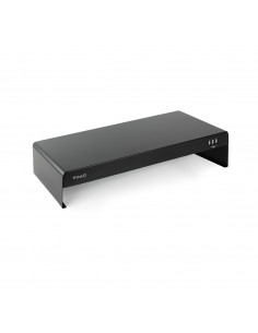 Elevador soporte de monitor tooq metalico negro con usb
