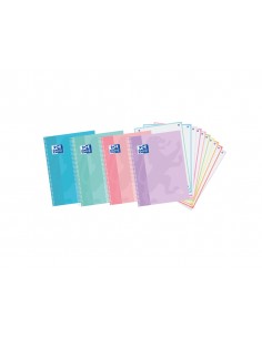 Cuaderno espiral oxford europeanbook 10 touch tapa extradura din a4+ 150 hojas cuadro 5 mm colores pastel