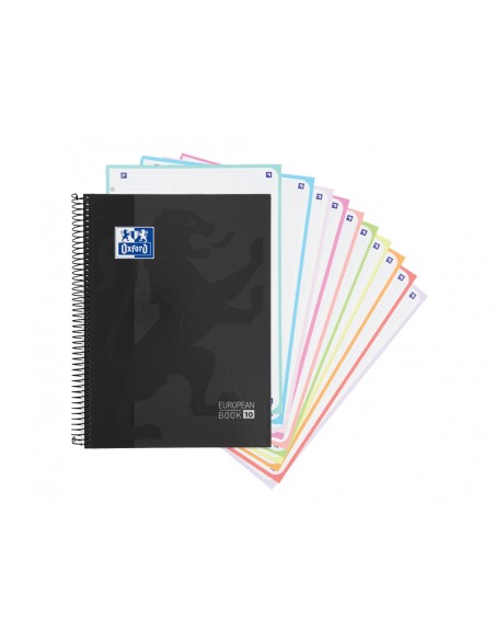 Cuaderno espiral oxford europeanbook 10 school classic tapa extradura din a4+ 150 hojas cuadro 5 mm