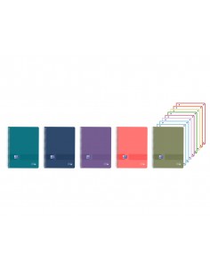 Cuaderno espiral oxford europeanbook 8 live&go tapa plastico din a4+ 160 hojas cuadro 5 mm colores surtidos