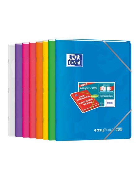 Libreta escolar oxford easybook tapa plastico din a4+ 48 hojas horizontal colores surtidos