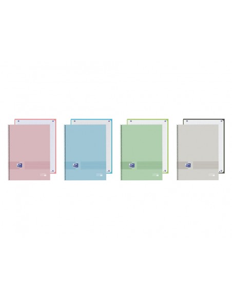 Cuaderno espiral oxford europeanbook 1 you tapa extradura din a4+ 80 hojas cuadro 5 mm color pastel