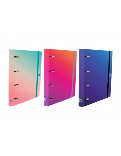 Carpeta 4 anillas oxford europeanbinder gradient tapa extradura din a4 + recambio 120 hojas cuadro 5 mm