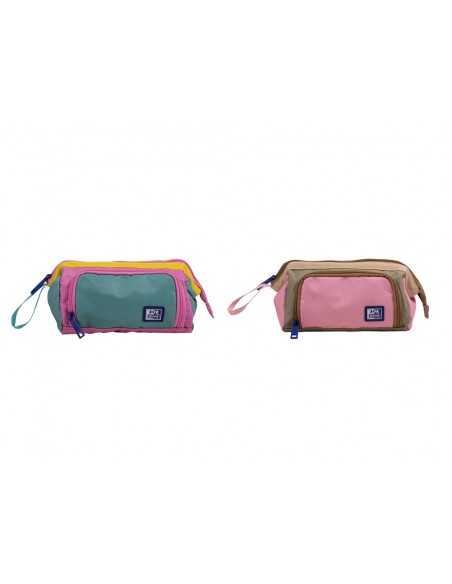 Estuche portatodo oxford gran capacidad kangoo color block 100x130x220 mm