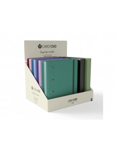 Carpeta carchivo 360 style+soft 4 anillas 20 mm pp rigido foam a4 con gomilla expositor de 10 unidades