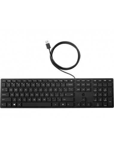 Teclado hp 320k qwerty con cable color negro