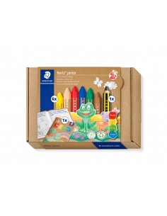 Set de dibujo staedtler noris junior mixto lapices de cera actividades infantiles 8 piezas