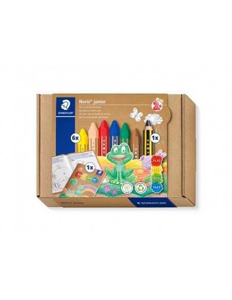 Set de dibujo staedtler noris junior mixto lapices de cera actividades infantiles 8 piezas