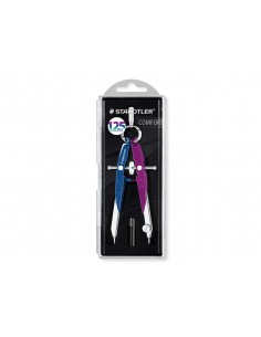 Compas staedtler micrometrico mars 556 azul/lila con husillo y rueda central