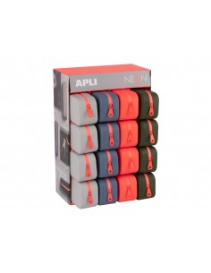 Bolso portatodo apli silicona rectangular 75x185x55 mm expositor de 16 unidades colores surtidos