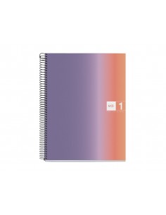 Cuaderno espiral miquelrius din a4 80 hojas 90 gr cuadro 5 mm tapa forrada aurora provence