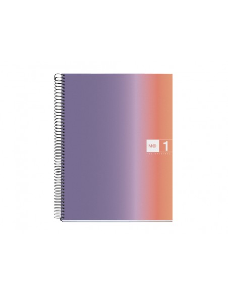 Cuaderno espiral miquelrius din a4 80 hojas 90 gr cuadro 5 mm tapa forrada aurora provence