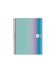 Cuaderno espiral miquelrius din a4 80 hojas 90 gr cuadro 5 mm tapa forrada aurora santorini