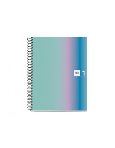 Cuaderno espiral miquelrius din a4 80 hojas 90 gr cuadro 5 mm tapa forrada aurora santorini