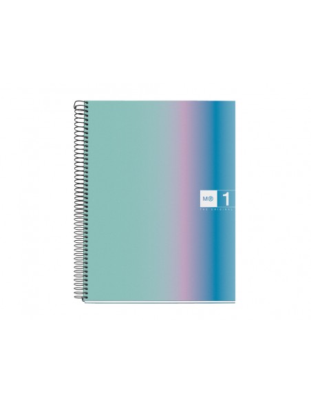 Cuaderno espiral miquelrius din a4 80 hojas 90 gr cuadro 5 mm tapa forrada aurora santorini