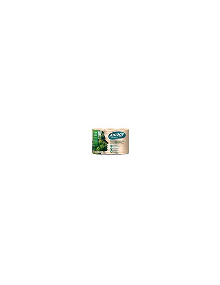 Papel higienico amoos naturally soft 2 capas pasta cruda paquete de 6 rollos 32 m